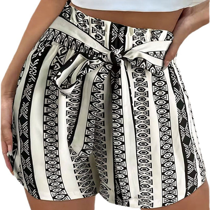 Dame komfortable shorts med elastisk talje og fashionable bælte Stilla