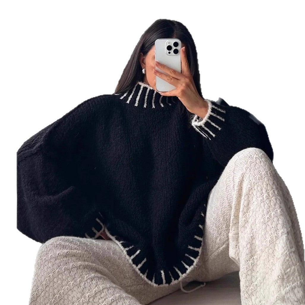 Kvinders afslappede sweater med moderne krave og oversized pasform Stilla