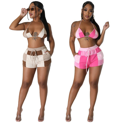 Dame bikini-sæt med moderne top og shorts Stilla