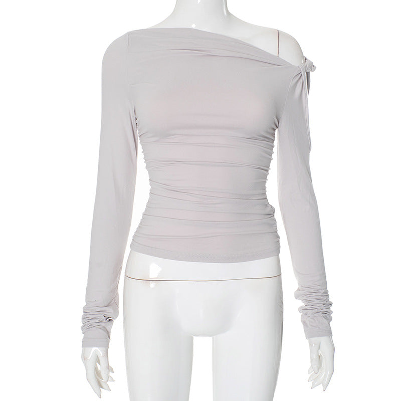 Femme Asymmetrisk Langærmet Rafftop Stilla 1750184187