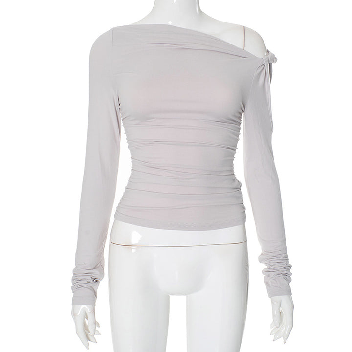 Femme Asymmetrisk Langærmet Rafftop Stilla 1750184187