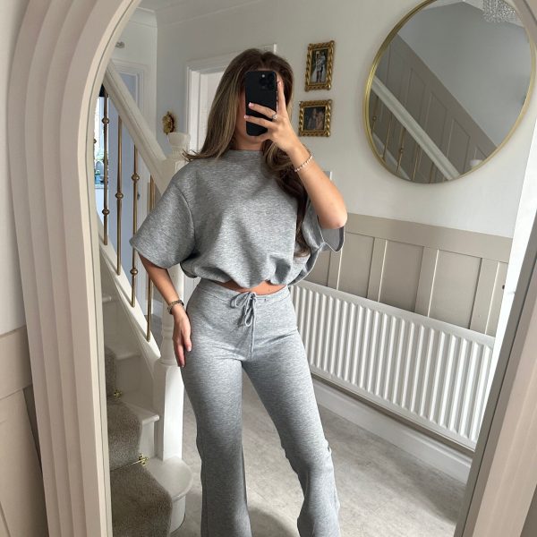 Kvinder Casual Strik Lounge Sæt med Løs Pasform og Elegante Detaljer