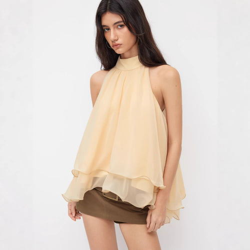 Damer Svingende Chiffon Nederdel med Sløjfelukning Skovae