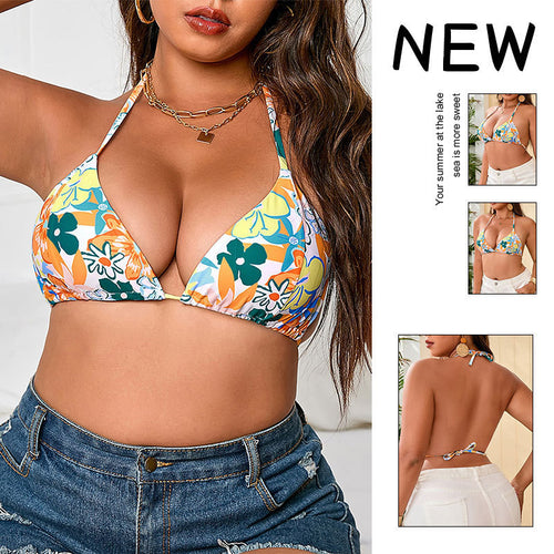 Dame triangle bikini med farverigt blomstermotiv Skovae