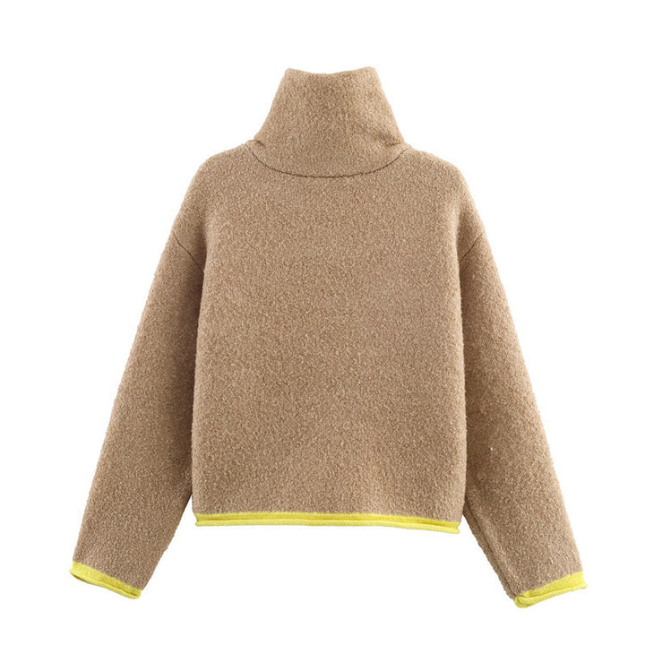 Dames moderne oversized fleecejakke med høj krave og praktiske lommer Stilla