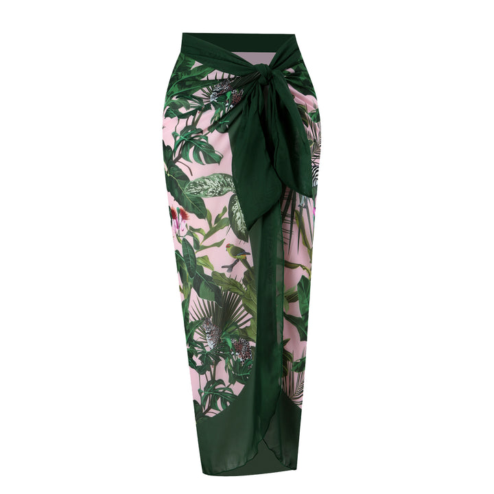 Dame strandhåndklæde med blomsterdesign og moderne indpakningsstil Stilla