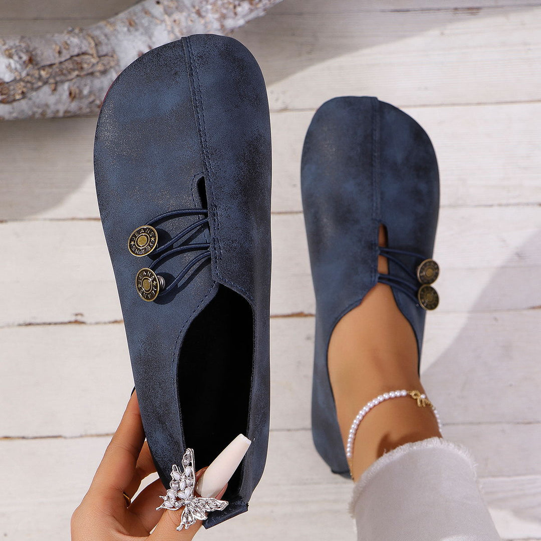 Dame loafers med mode slip-design og dekorative knapdetaljer Stilla