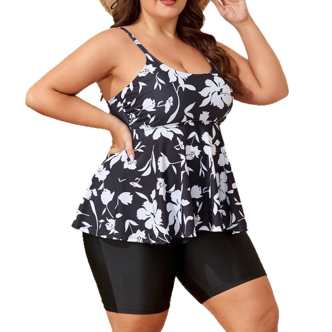 Dame Tankini-sæt med blomstret top og shorts Skovae
