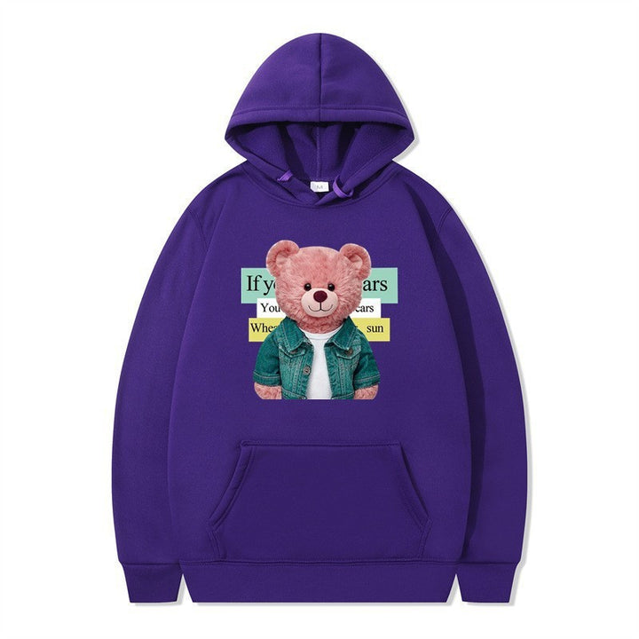 Women Hoodie med sødt bjørnemotiv Skovae