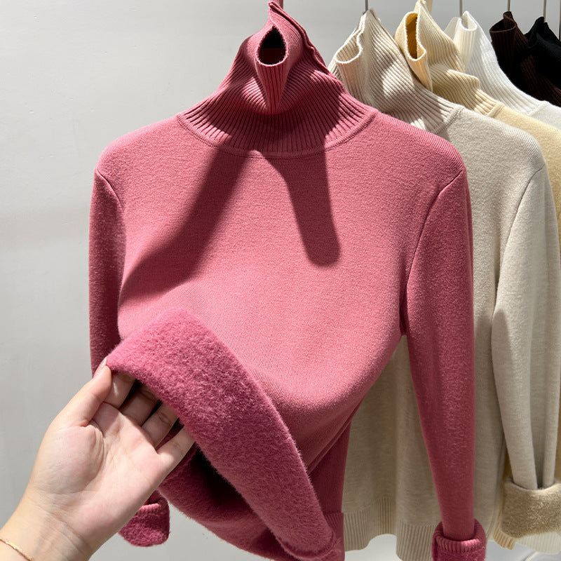 Dame rullekravepullover med blødt inderfutter og trendy design Stilla