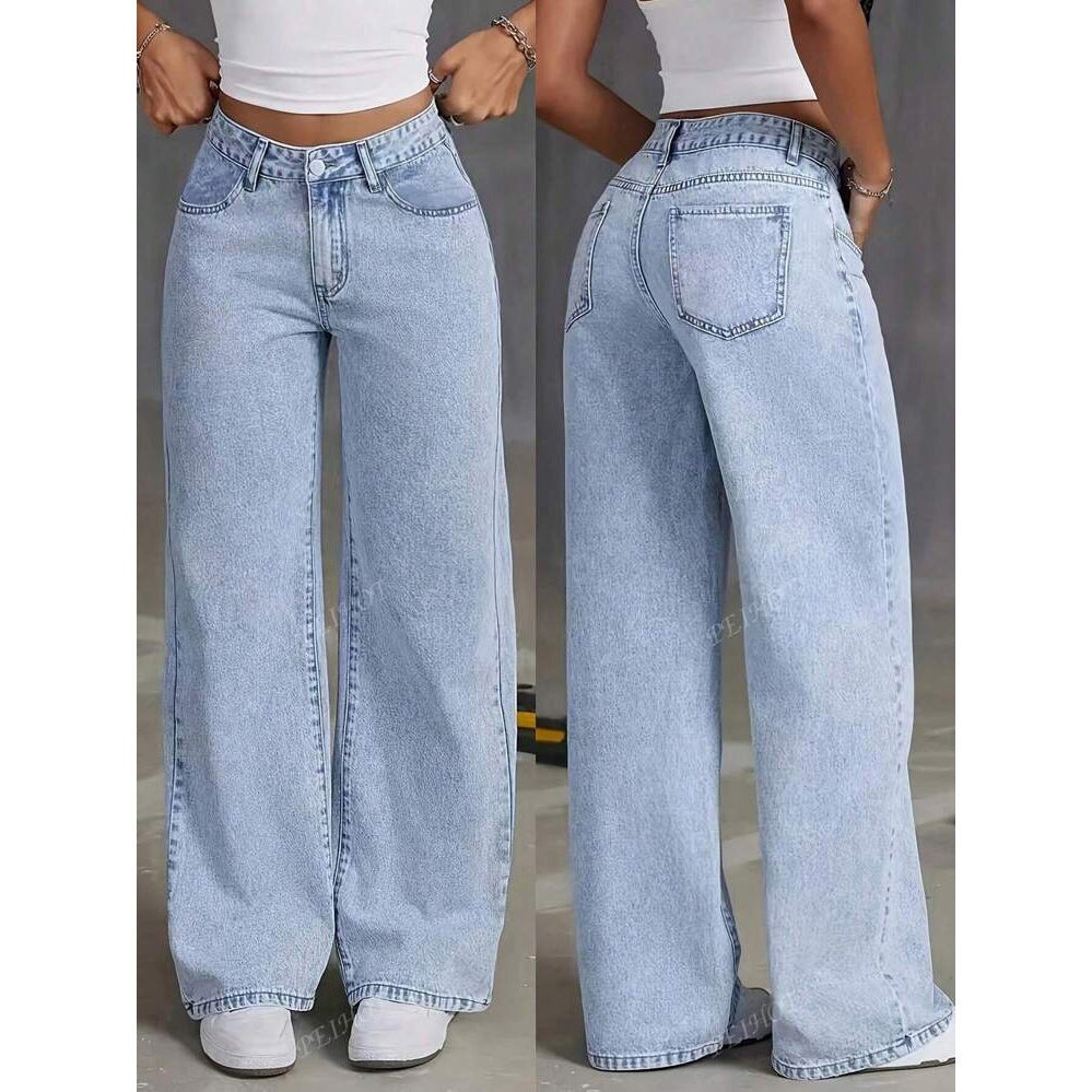 Kvinders brede jeans i en afslappet stil med høj talje Stilla