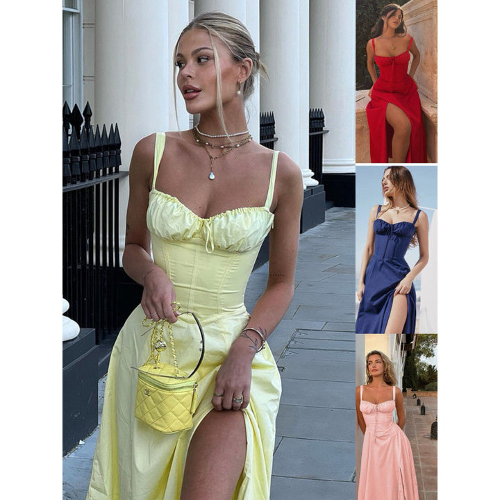 Dame Elegant Volant Maxi Kjole Stilla