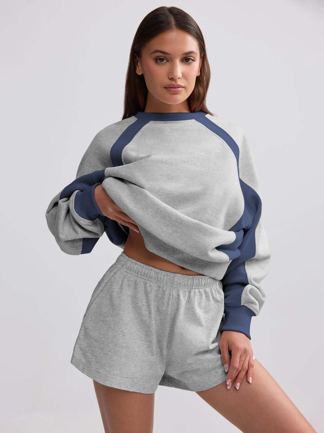 Dame sporty sweatshirt med kontrasterende raglanærmer og afslappet pasform Stilla