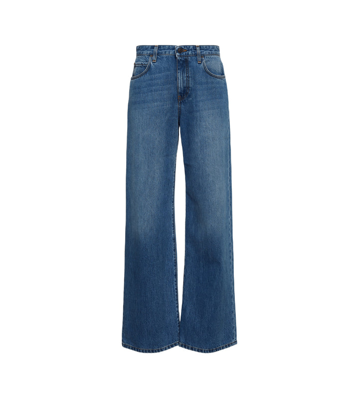 Dame brede høj talje jeans med elegant silhuet og minimalistisk design Stilla