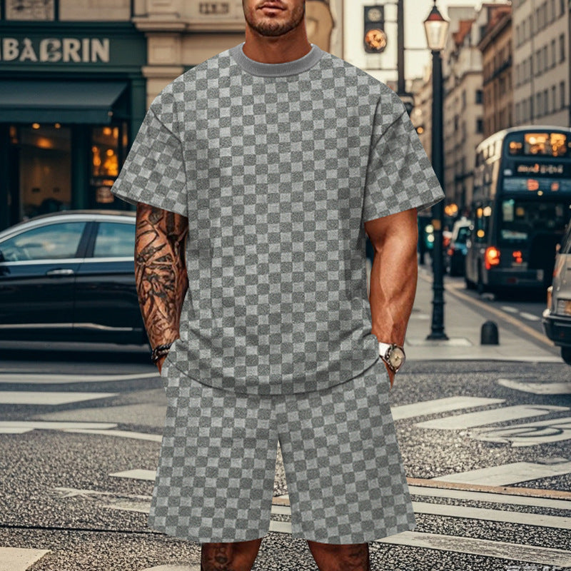Herrer Oversized Fritids sæt med behagelig T-shirt og shorts Stilla