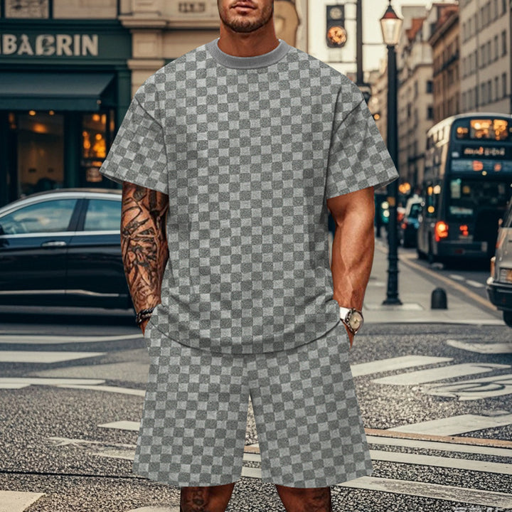 Herrer Oversized Fritids sæt med behagelig T-shirt og shorts Stilla