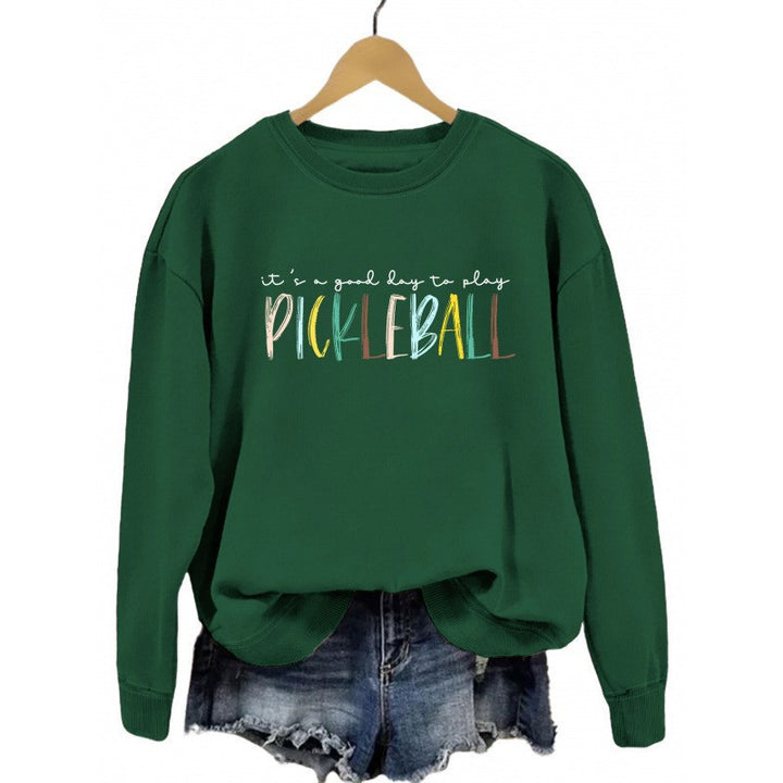 Kvinders afslappet sweatshirt med farverig pickleball print Skovae
