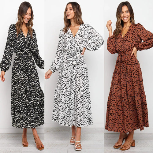 Dame Maxi Wrap Kjole med elegant lagdelt design Stilla