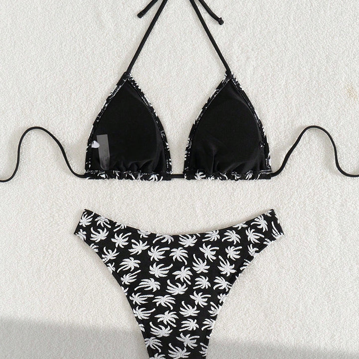 Dame triangel Bikini med plante mønster Stilla