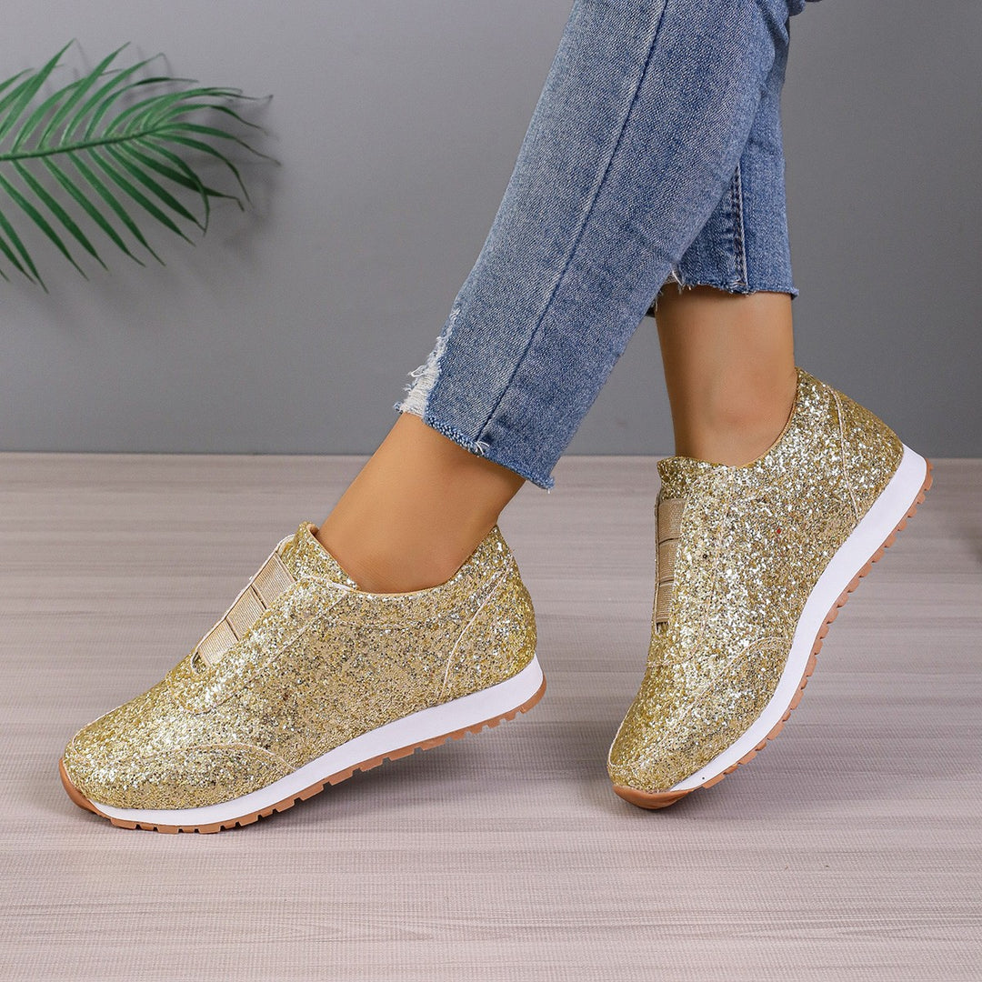 Dame Glitrende Slip-On Sneakers Stilla