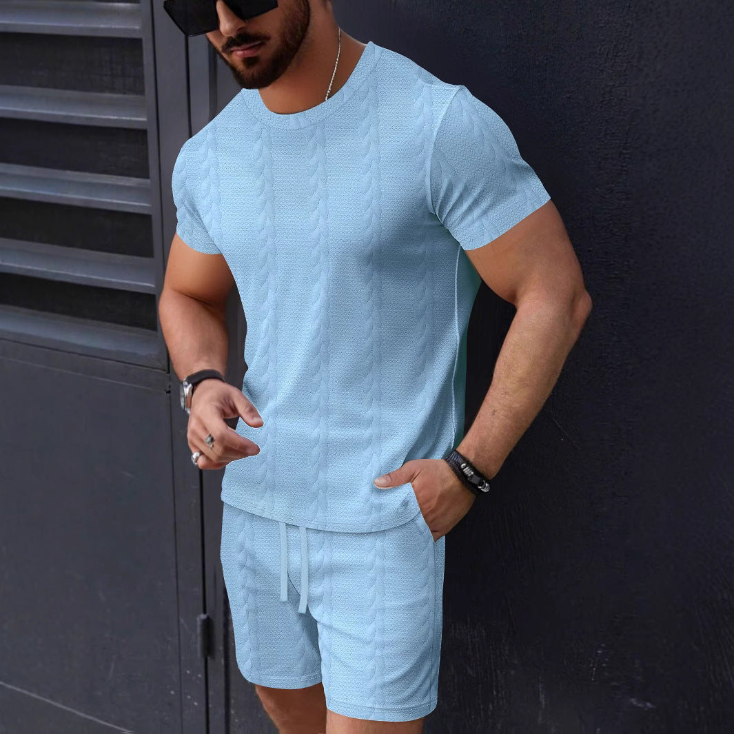 Herre sporty kortærmet T-shirt og shorts sæt Stilla