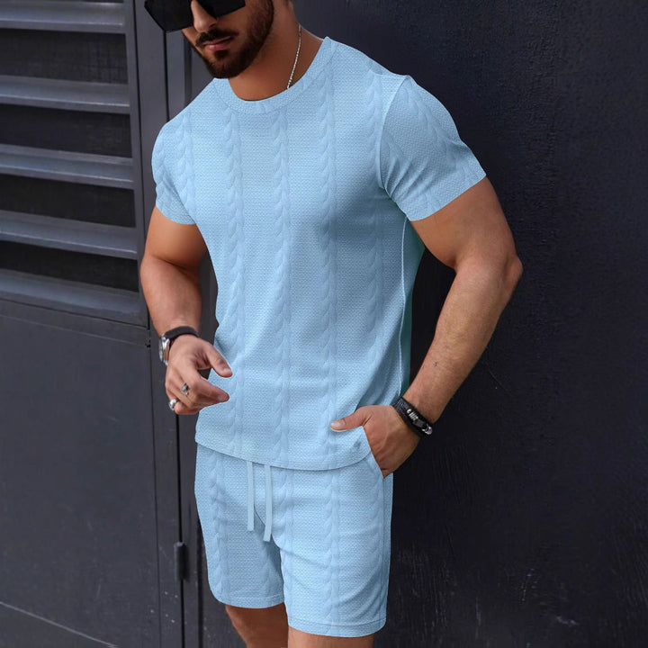 Herre sporty kortærmet T-shirt og shorts sæt Stilla