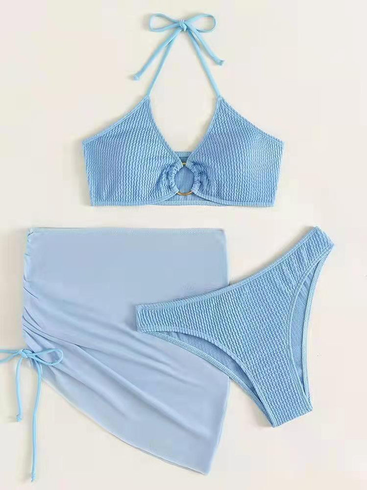 Dame bikini sæt med raffineret ringdetalje og justerbart skørt Stilla