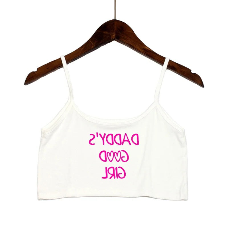 Dame mode crop top med dekorerede stropper Skovae