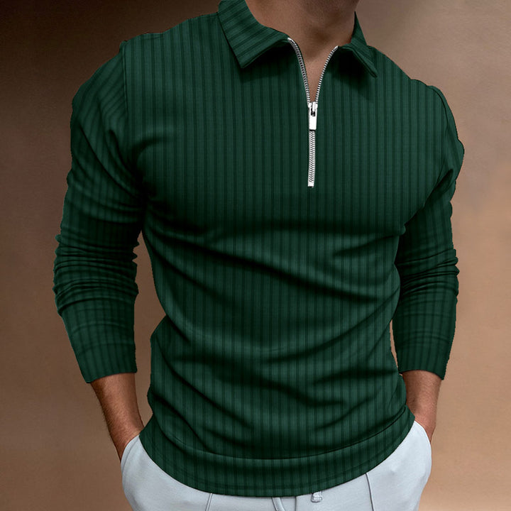 Herrer Langærmet Poloshirt med moderne Lynlås Stilla