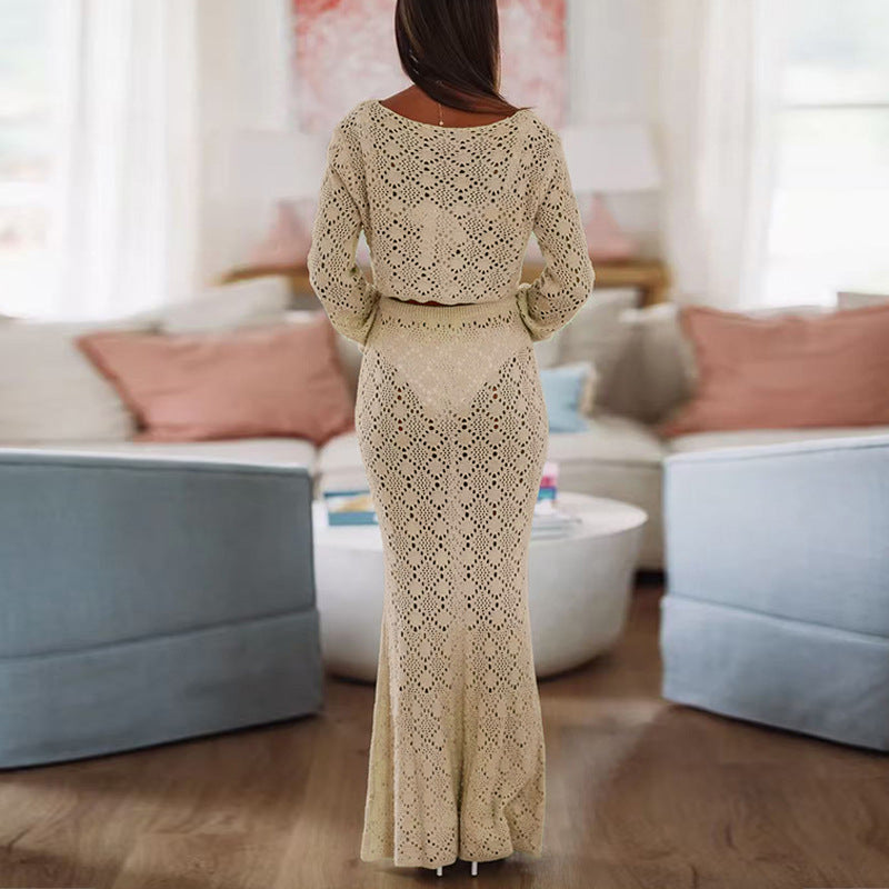 Damer elegant spidskjole med lang nederdel og løs pasform Skovae