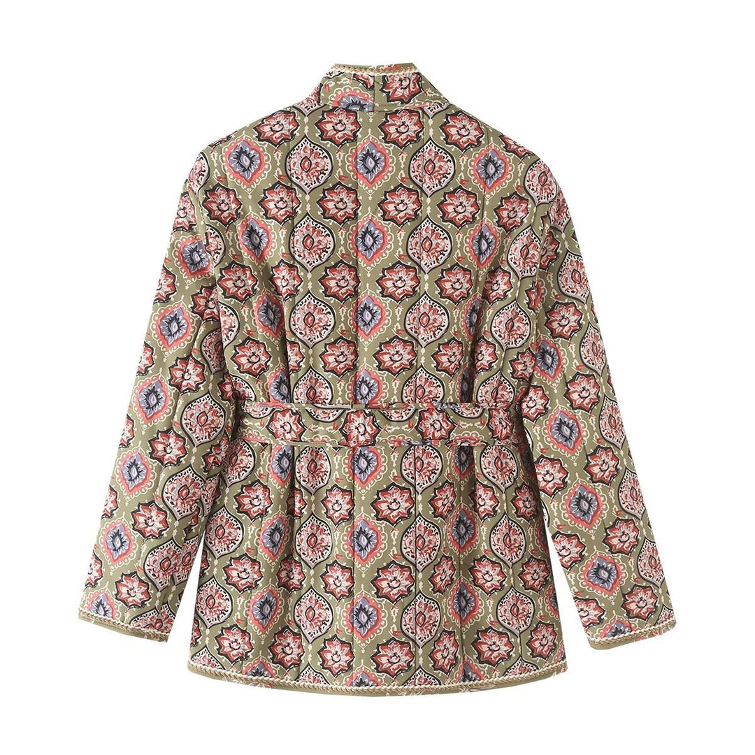 Femme quiltet Floral Print Utility Jacket Stilla