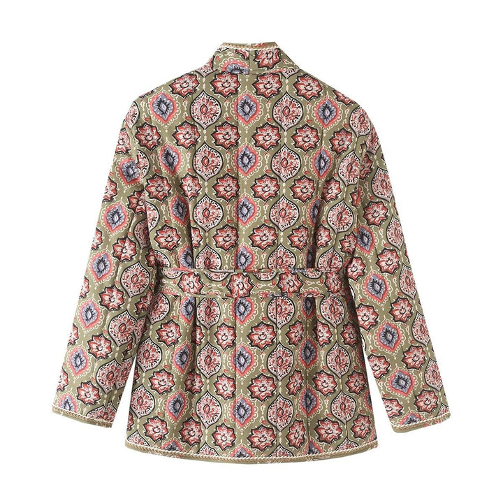 Femme quiltet Floral Print Utility Jacket Stilla