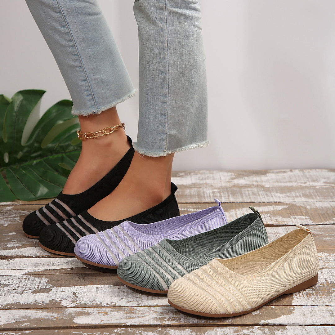 Dame Slip-On Ballerinas med elastisk overmateriale og komfortabelt fodseng Stilla