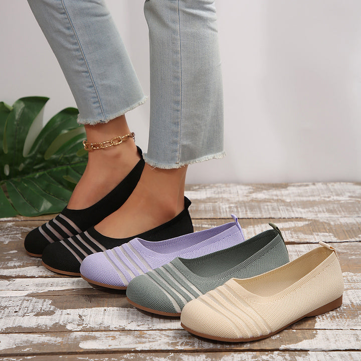 Dame Slip-On Ballerinas med elastisk overmateriale og komfortabelt fodseng Stilla