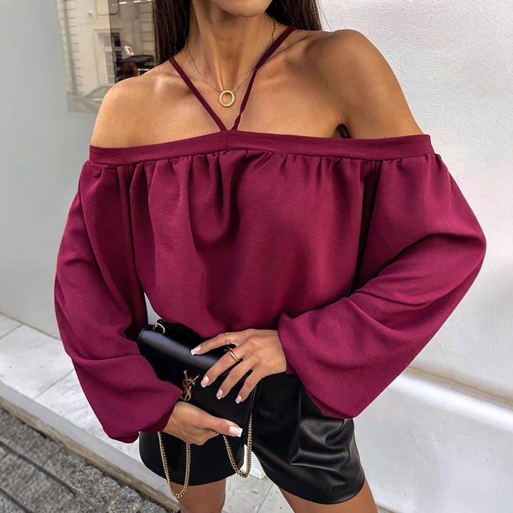 Dame Off-Shoulder Bluse med Leopardmønster Stilla