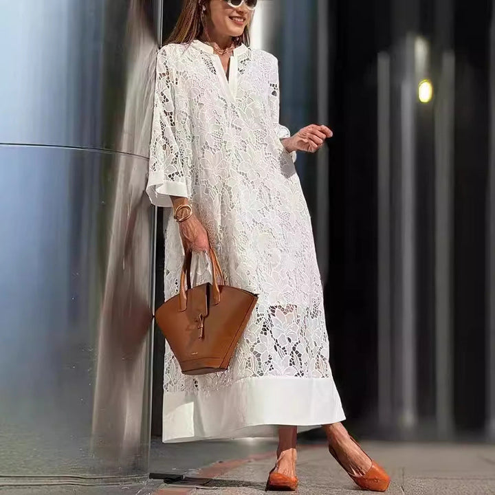 Kvinder Spidskjole i Boho-stil med Fina Detaljer Skovae