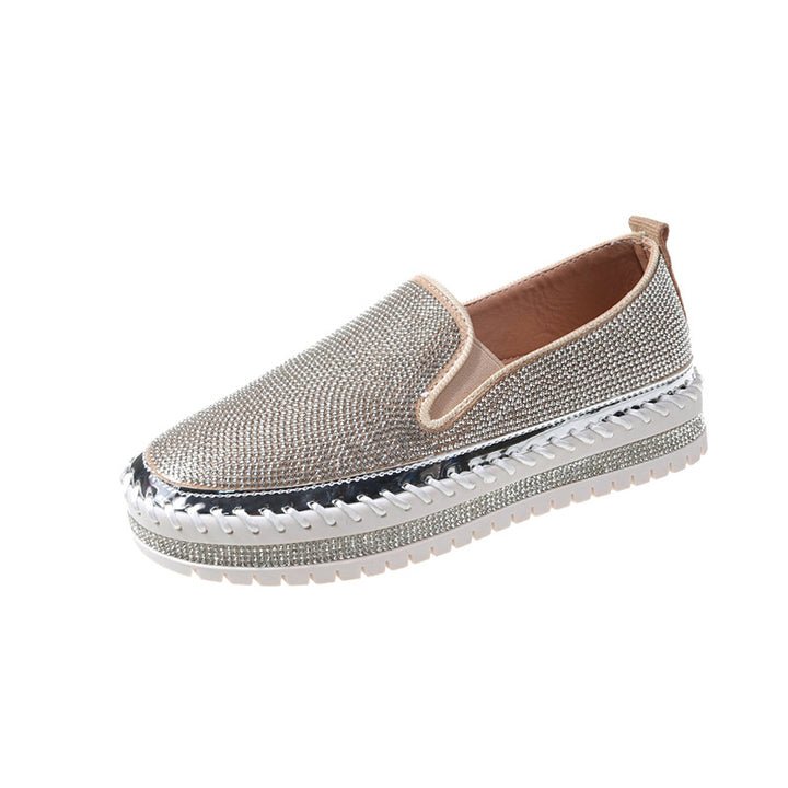 Dame Slip-On Sneakers med funkende strassdesign og skridsikre profilsål Stilla