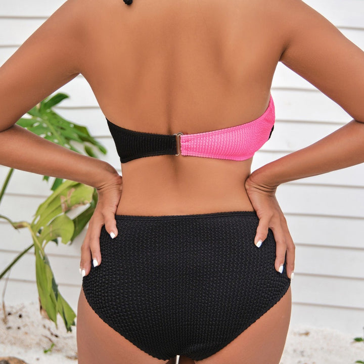 Dame Bikini-sæt med moderne indpakningsoberdel og højt siddende shorts Stilla
