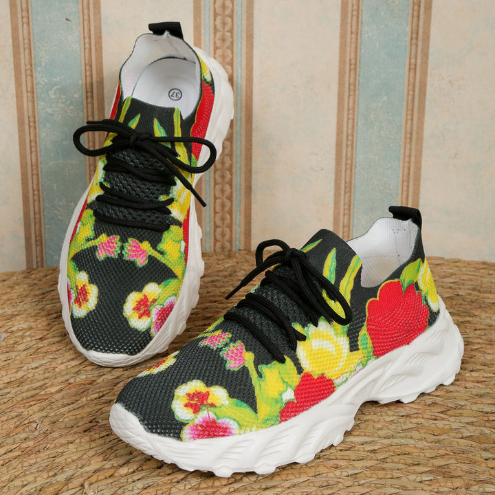 Dame Åndbar Sneakers med blomsterdesign og skridsikker sål Stilla