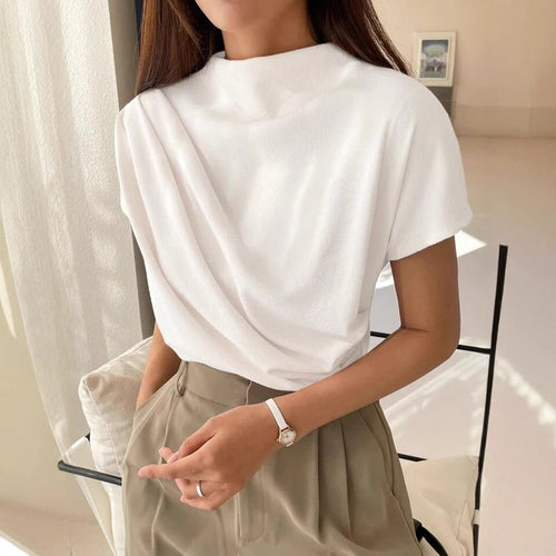Dame Elegant og afslappet top med draperet design Skovae