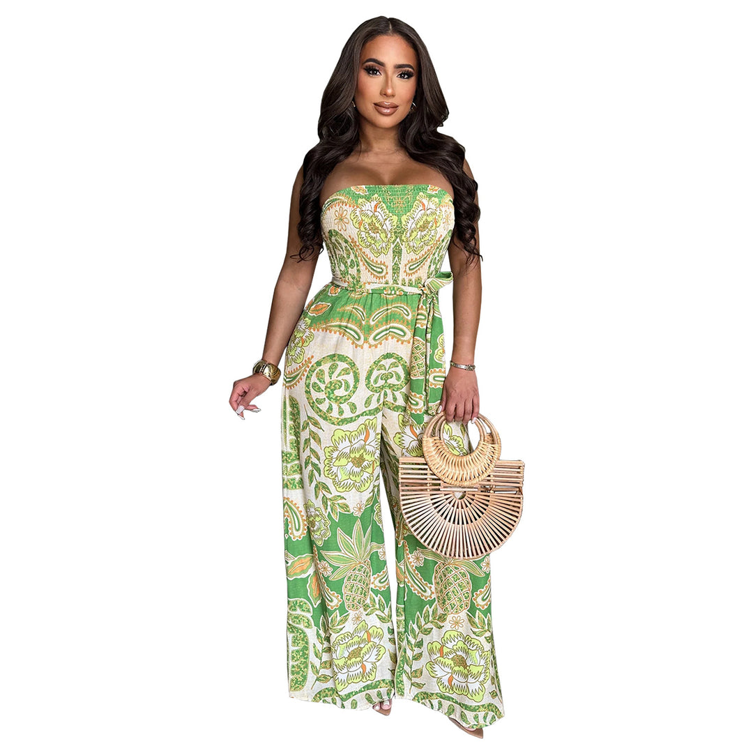 Dame Maxi-kjole med blomstret design og elastisk overdel Stilla