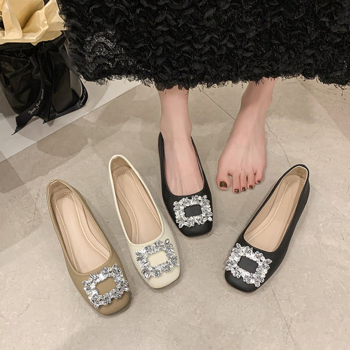 Dame Ballerinas med funklede smykkedetaljer og skridsikker sål Stilla