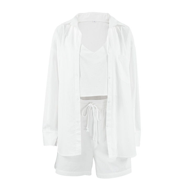 Dame afslappet sæt bestående af cropped top og shorts med praktisk snøre Stilla