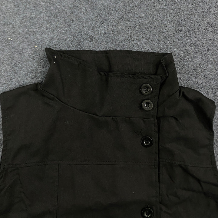 Dame Mode Bluser-Vest med asymmetrisk krave og knaplukning Skovae