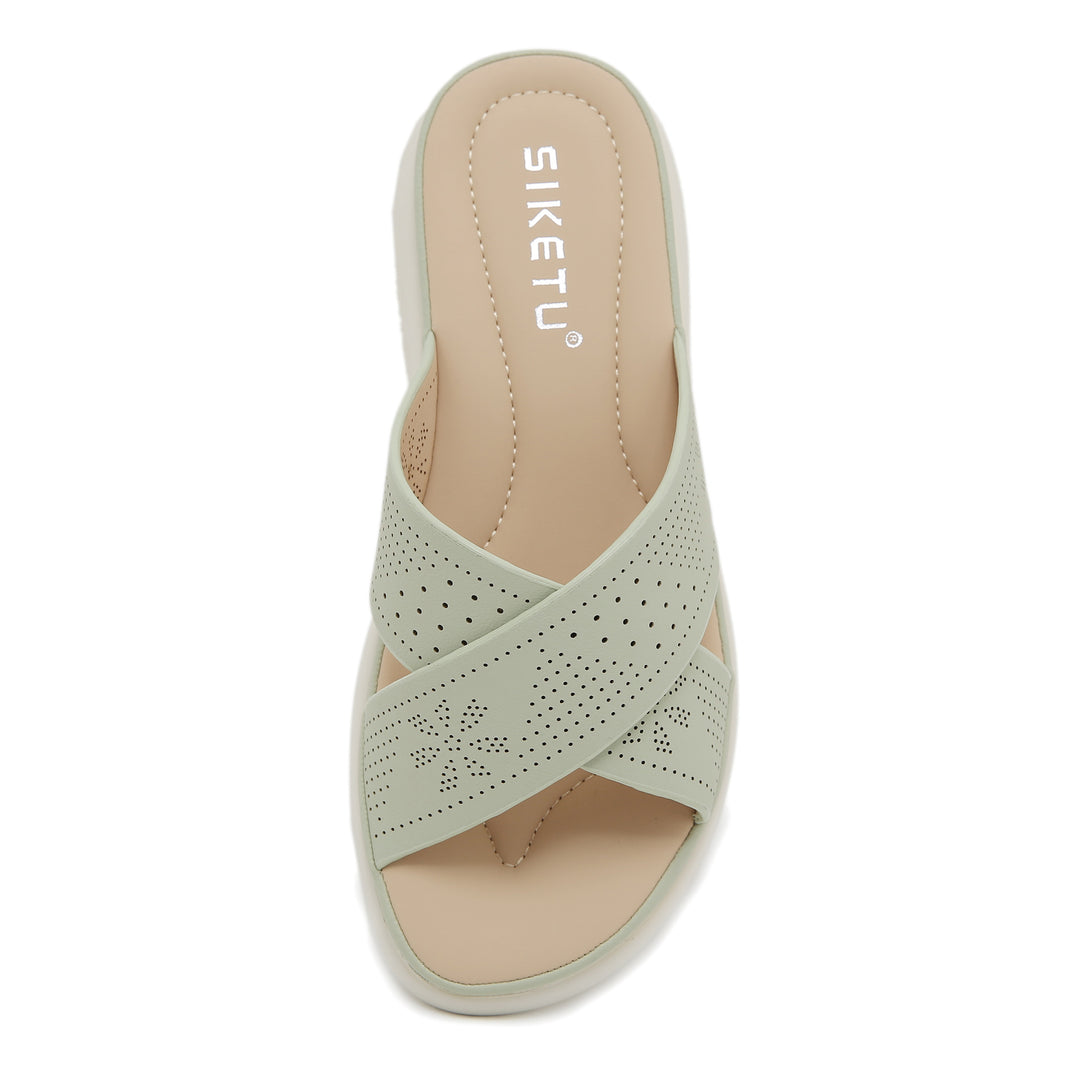Dame komfortable sandaler med åndbart krydsbånd design Stilla