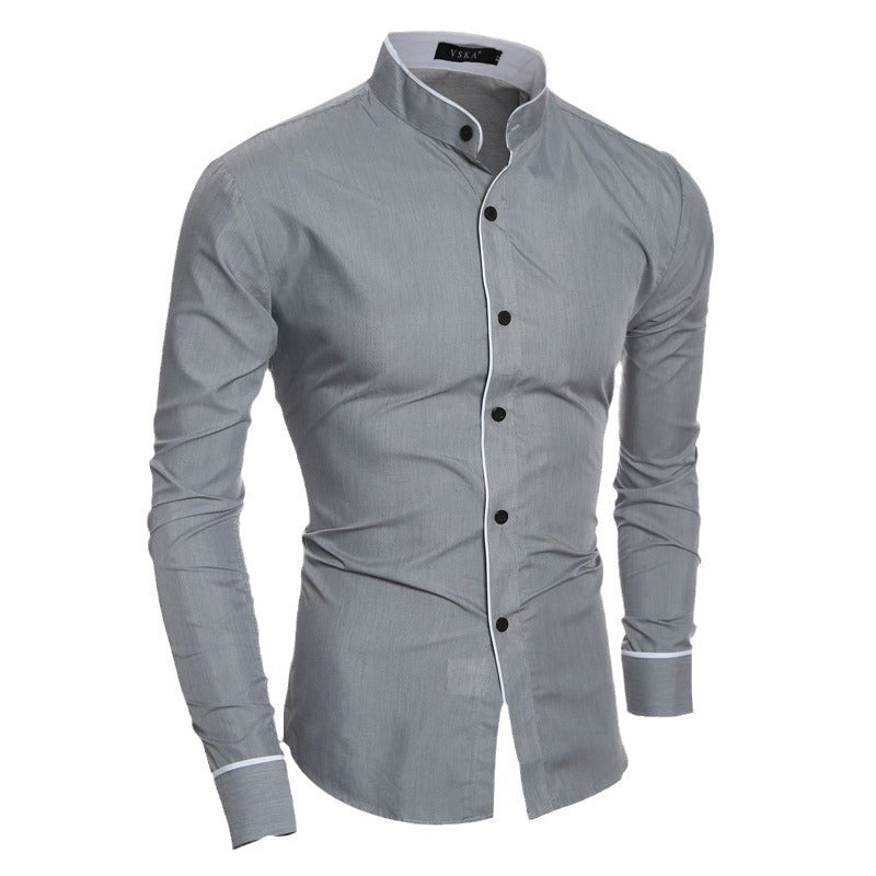 Herrer Slim-Fit Skjorte med moderne kontrastdetaljer Stilla