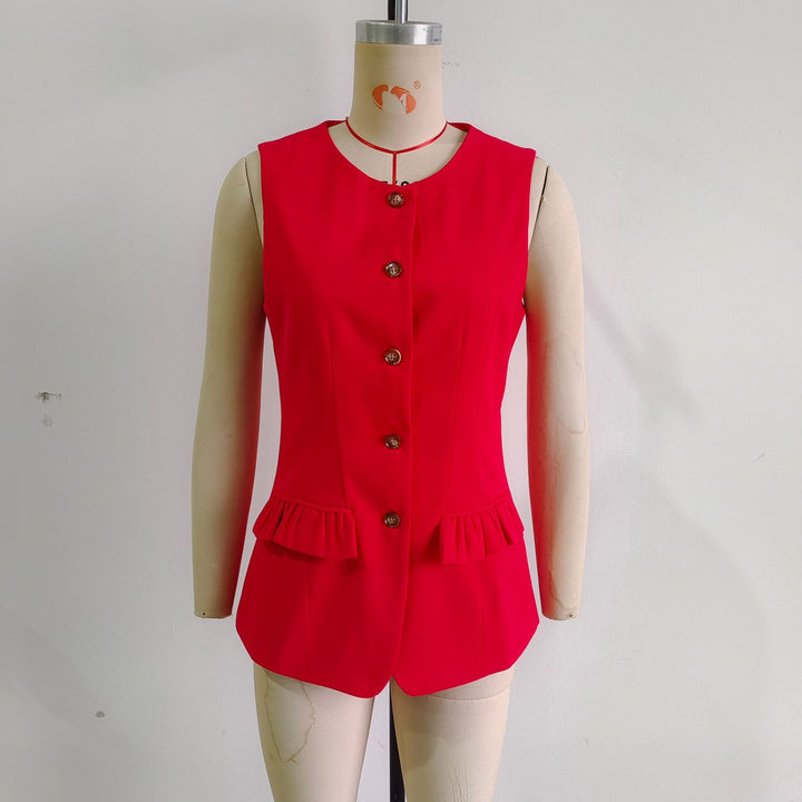 Femme Tætsiddende Peplum-Vest Stilla