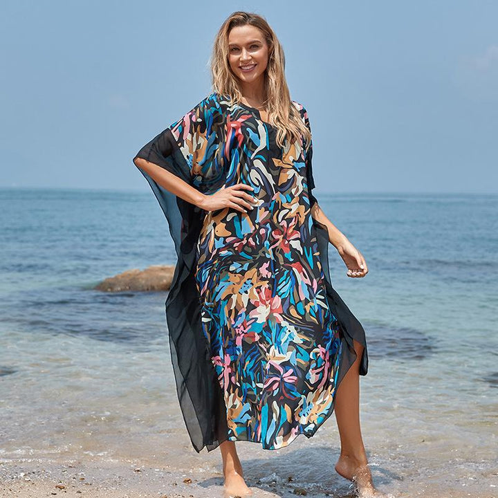 Damer elegant strandkjole med moderne flora mønster Stilla