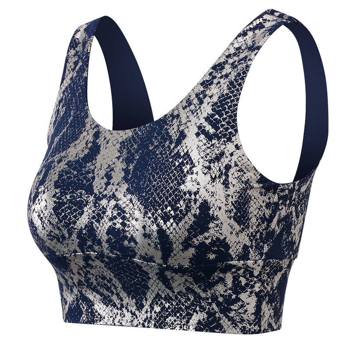 Stilla | Elastisk Slangeprint Yoga Top Stødabsorberende Sports Bh Til Kvinder