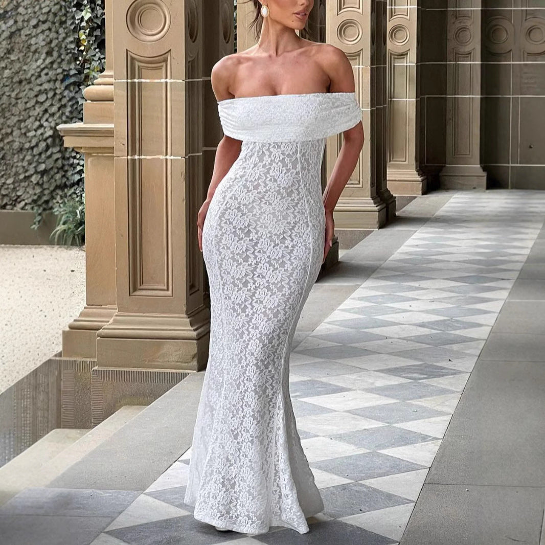 Dame Elegant Spidseskjorte med Off-Shoulder Uddyb Stilla